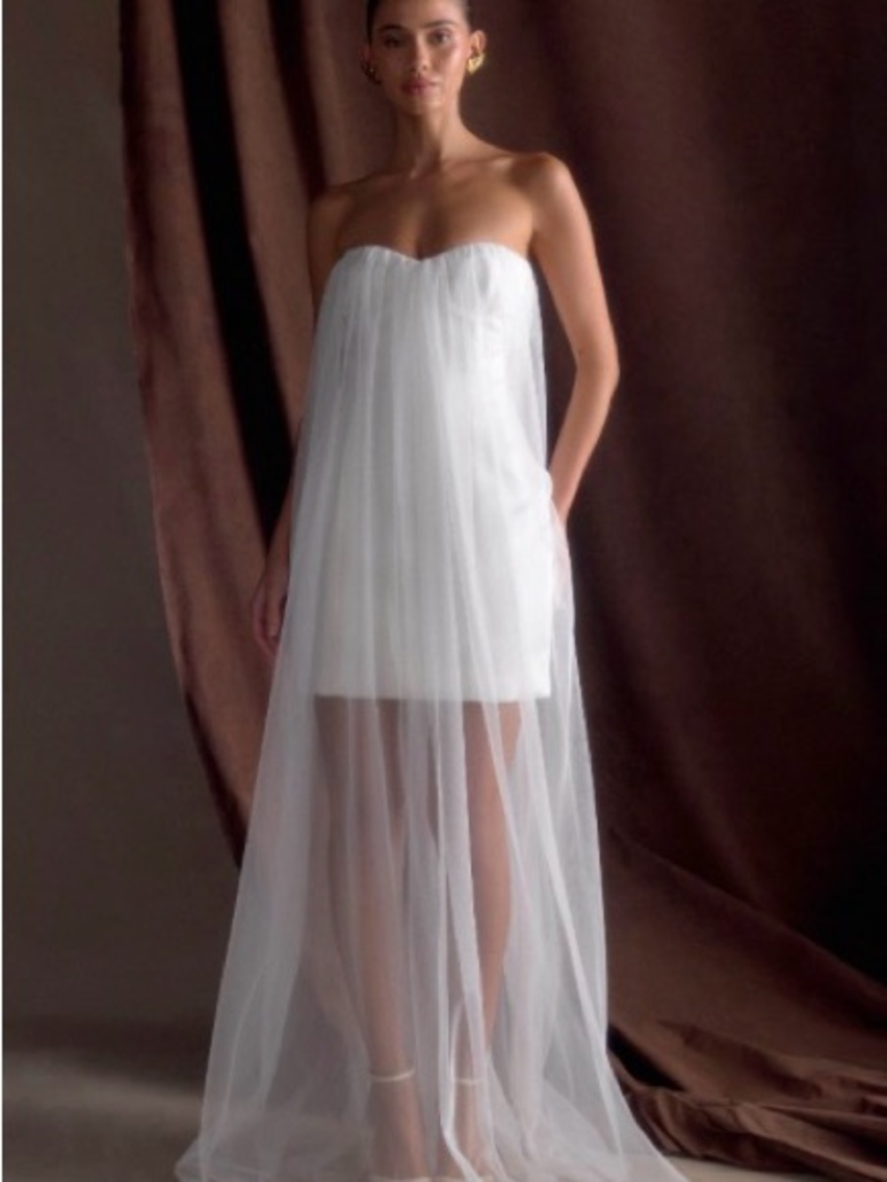 Bettany Chiffon Strapless Maxi Dress - White